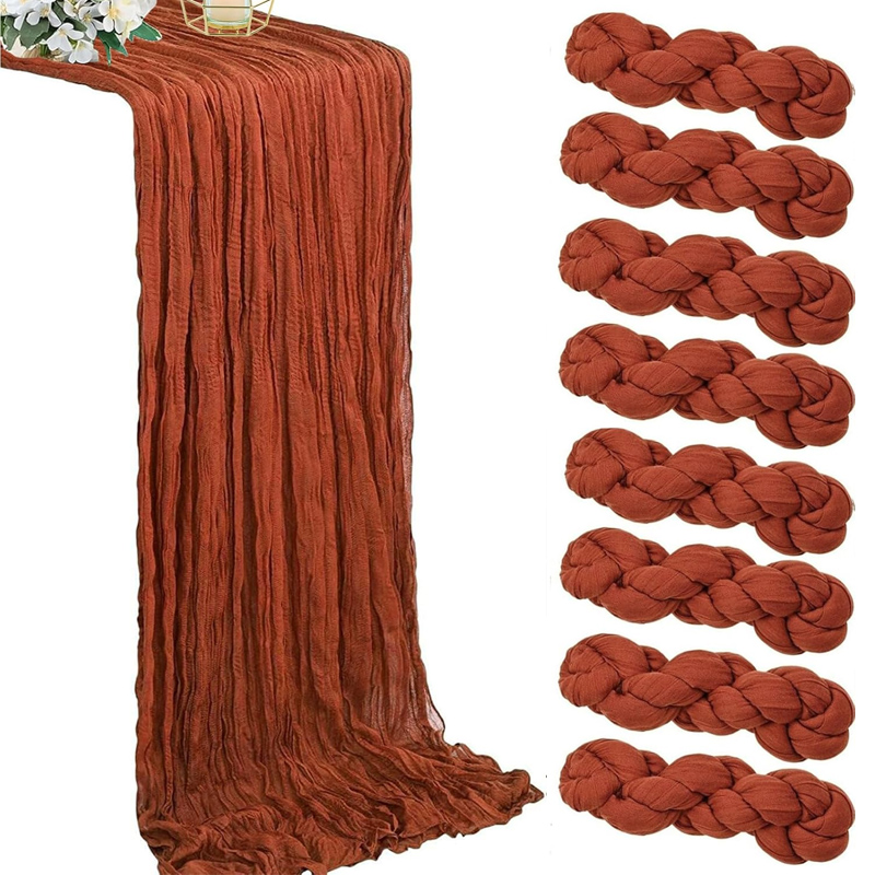 90 x 400cm halvtransparent gasbinda bordslöpare matsal vintage bröllop brud jul banketter fest valv tårtdekoration