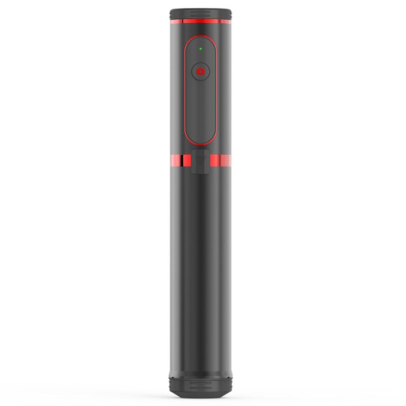 Bluetooth selfie stick bærbart håndholdt kamerastativ med trådløs fjernbetjening til iphone huawei xiaomi kamera: Rød