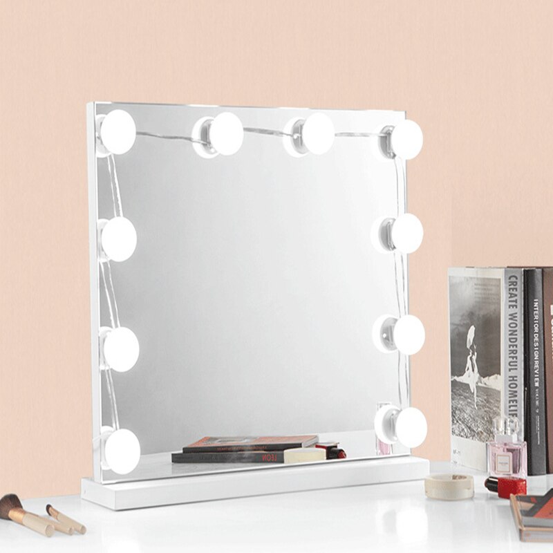 3 Modes LED Make up Mirror With Lights USB Hollywood Vanity Makeup Mirror Lights Wall Mirror Lamp Bulb Dimmable LED Wall Lamp
