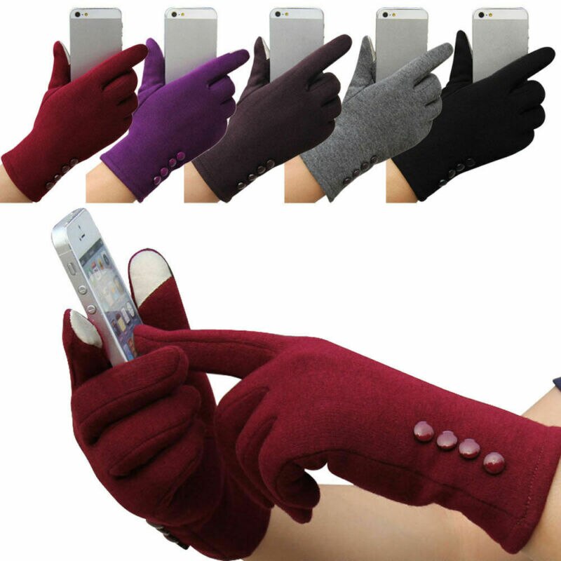 Guantes cálidos con pantalla táctil para mujer, manoplas cálidas para deportes al aire libre, teléfono móvil, Invierno