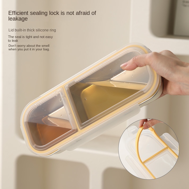 Rustfri madkasse til voksne med låg, mikrobølgeovn, diæt tallerken, sovsetallerken, til opbevaring af mad og servering, til opbevaring af mad og servering, til opbevaring af mad og servering.