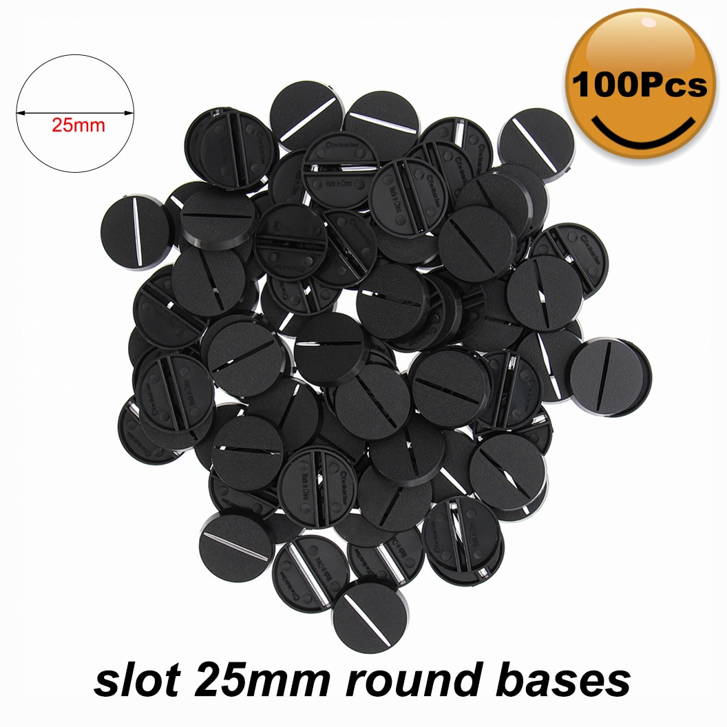 MB025 40 stücke/60 stücke/100 stücke 25mm Slot Runde Kunststoff Modell Basen für Wargames Tabelle Spiele