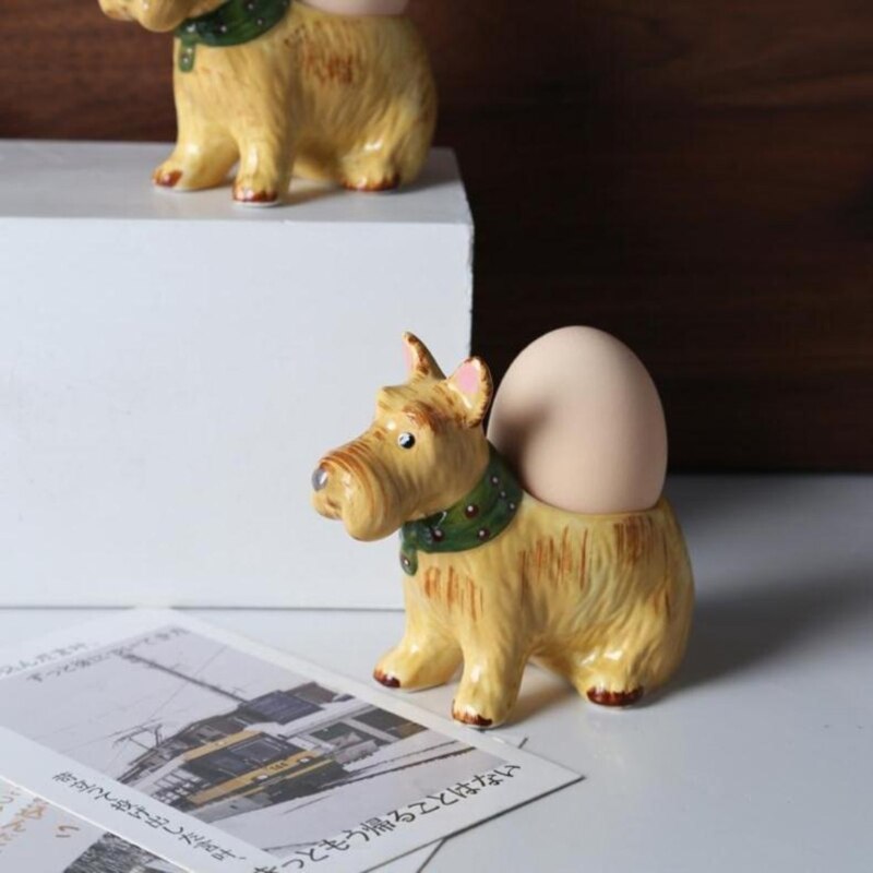 Coquetier en forme de chien mignon, porte-œuf en céramique, porte-œuf en porcelaine, ustensile de cuisine