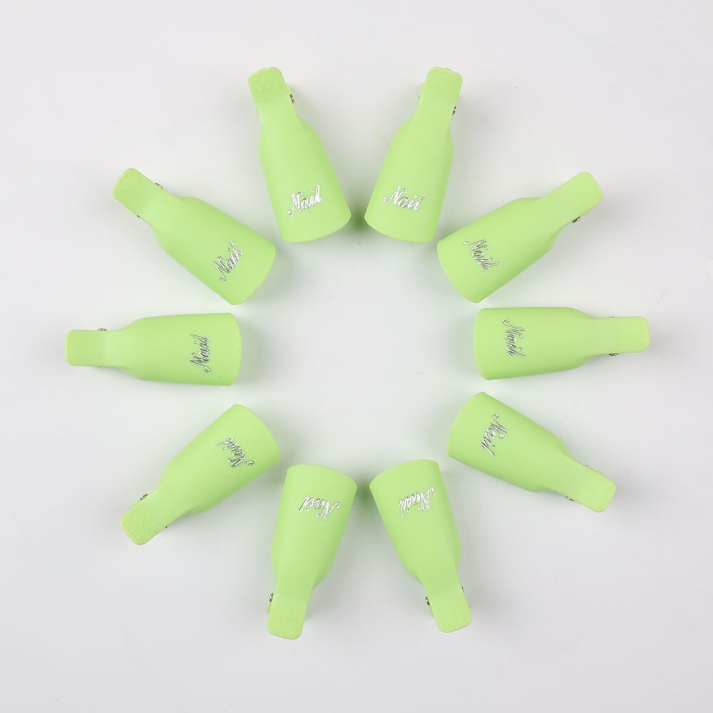 Nagellak Remover Clips Nail Art Soak Off Uv Gel Polish Remover Wrap Tool Cleaner Superieure Clip Caps: Green
