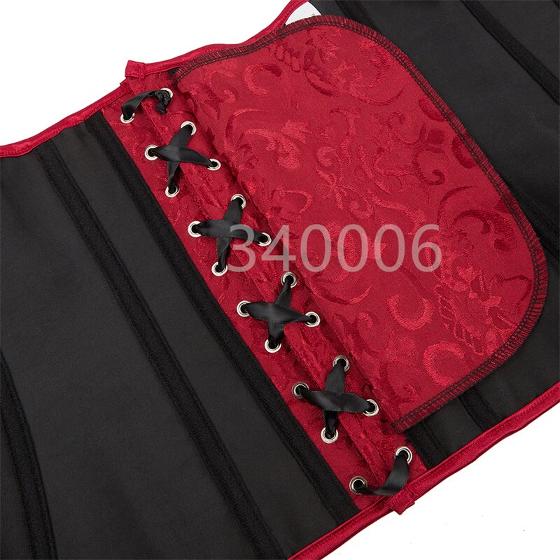 Corsé rojo vino corpiño Tops Sexy de encaje Push Up talla grande Corset estampado de flores Overbust victoriano Burlesque disfraz Vintage