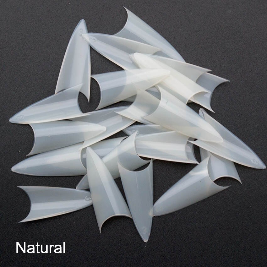 100 Pcs Clear Nail Tips Natural/Wit Stiletto Nagels Franse Kunstmatige False Nail Tips Nail Art Decoratie JZJ3011