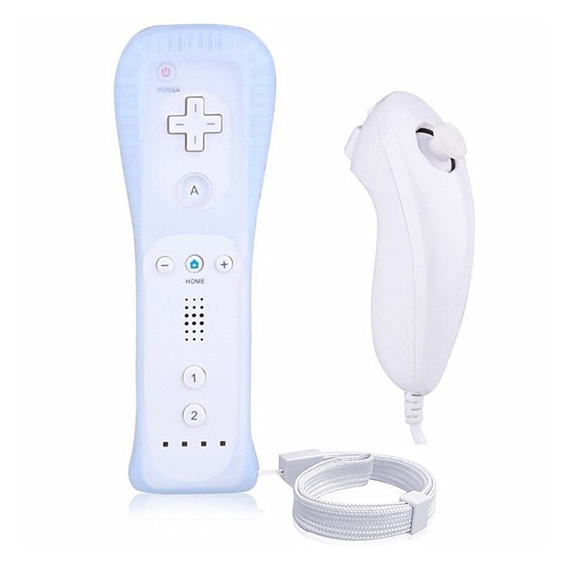 ACEPRIL-mando a distancia 2 en 1 para Nintendo Wii, mando inalámbrico Bluetooth, mando sin movimiento: White