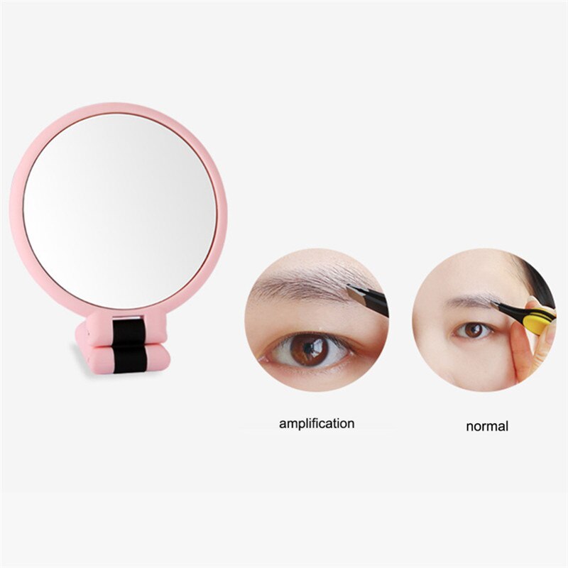 15/10x håndholdt forstørrelsesspejl rejse-foldbar håndholdt spejl-dobbeltsidet folde justerbar piedestal makeup spejl