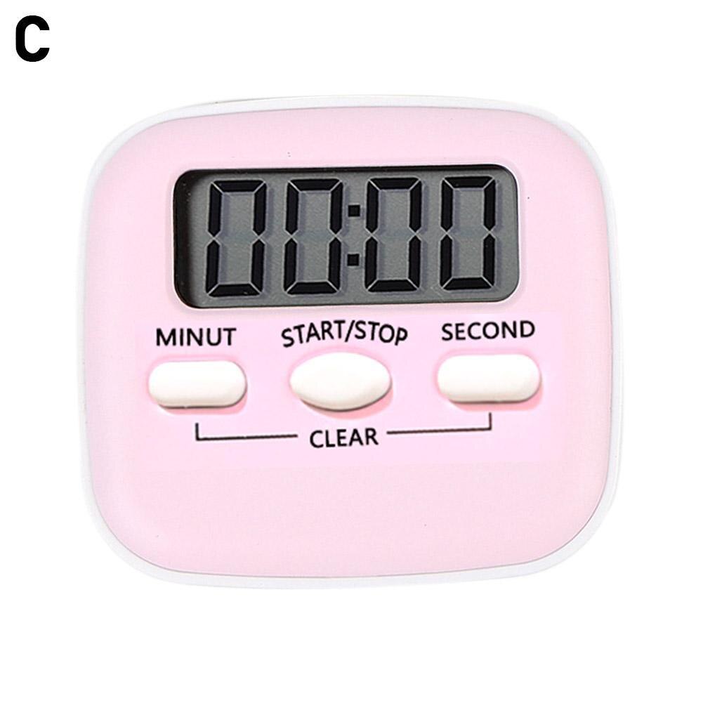 LCD Digital Screen Kitchen Timer Magnetic Cooking Countdown Multifunctional Stopwatch Clock Alarm Tools Temporizador Sleep T9S9: Pink