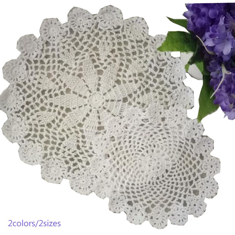 Lace Round cotton dining table place mat pad Cloth... – Grandado