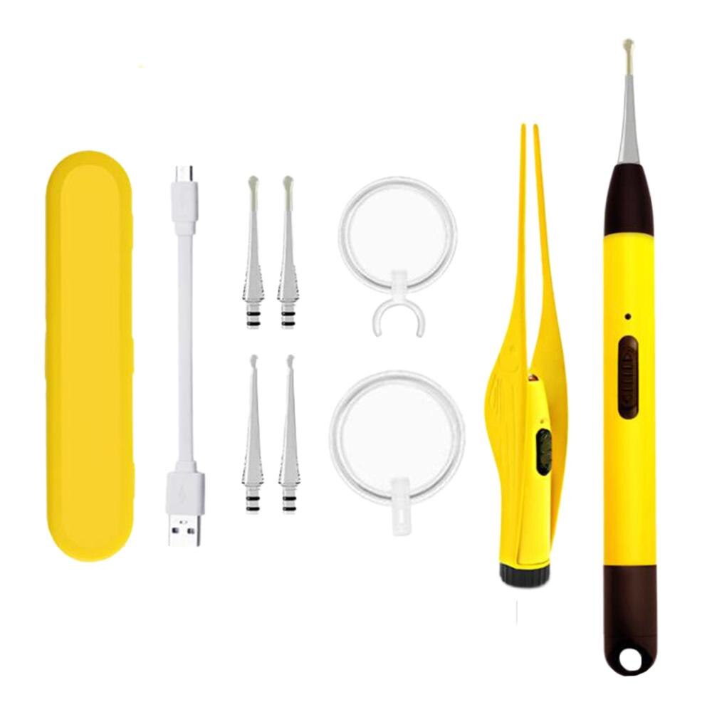 Soft Ear Cleaner Ear Wax Removal Earpick Tool +Magnifier Ear Care Products Ear Tweezers with LED Light: Option3