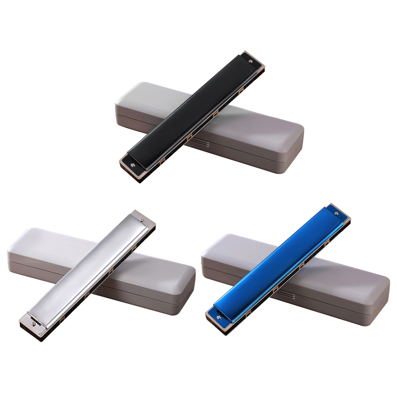 094C 24-Holes Tremolo Harmonica, Sleutel Van C Voor Beginners En Volwassenen Met Hard Case