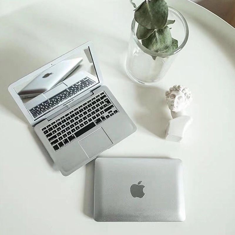 Espelho portátil mini portátil dobrável computador forma moda simples: Silver