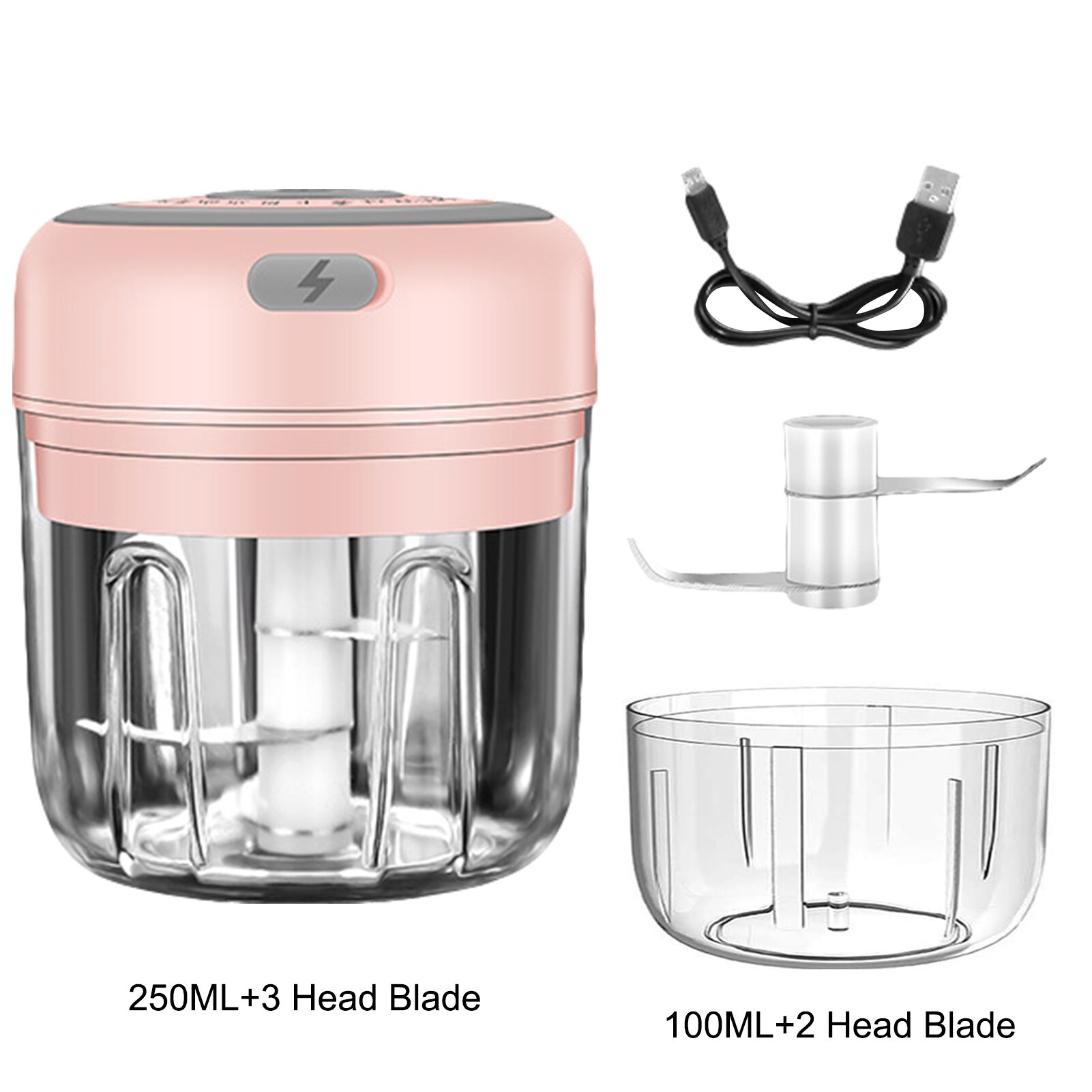 Electric Mini Garlic Chopper High Speedy Vegetable Fruit Twist Shredder Electric Meat Grinder Chopper Baby Food Maker