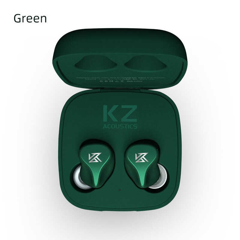 Kz  z1 tws bluetooth  v5.0 øretelefoner dual magnetiske dynamiske øretelefoner touch control støjreduktion i øretelefon: Grøn