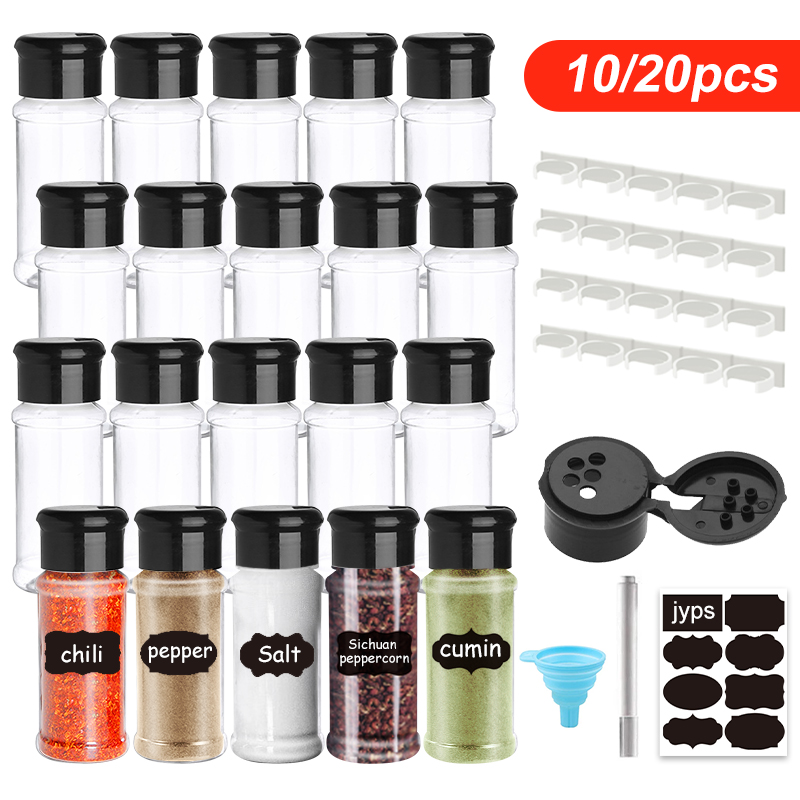 5/10/15/20 Pc Potten Voor Kruiden Zout En Peper Shaker Kruiden Pot Spice organizer Plastic Barbecue Kruiderij Keuken Gadget Tool