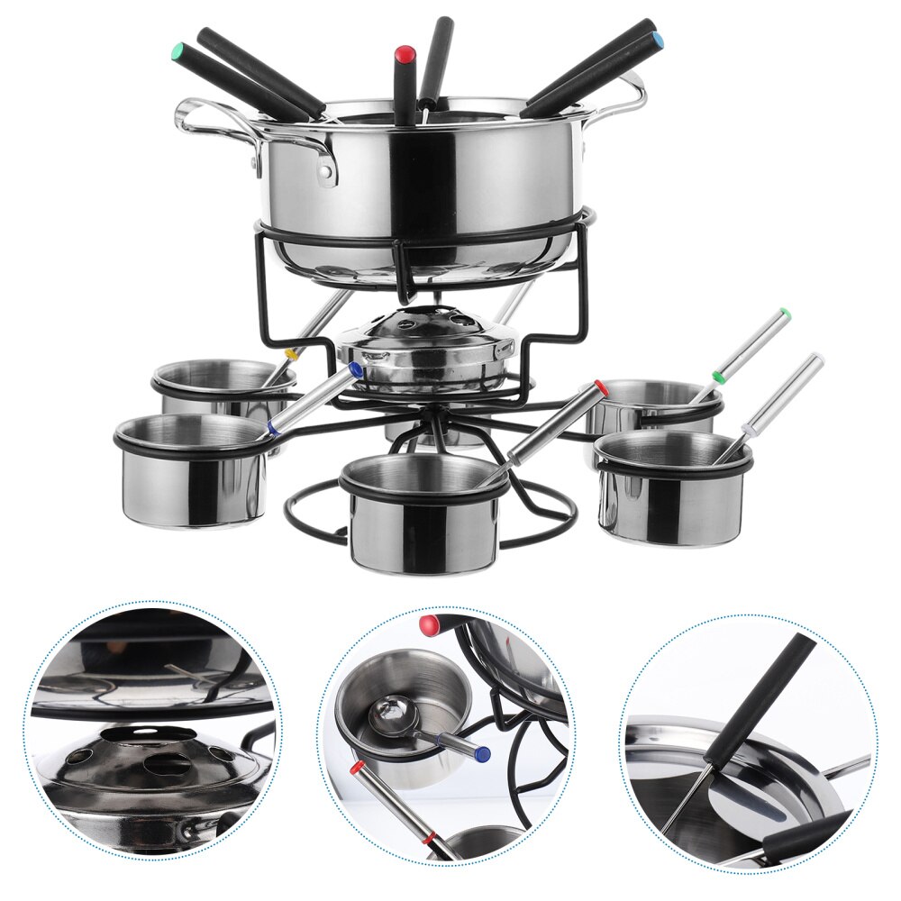 1 Set Fondue Tool Fondue Cooking Stove Safe Alcohol Stove Portable Cookware