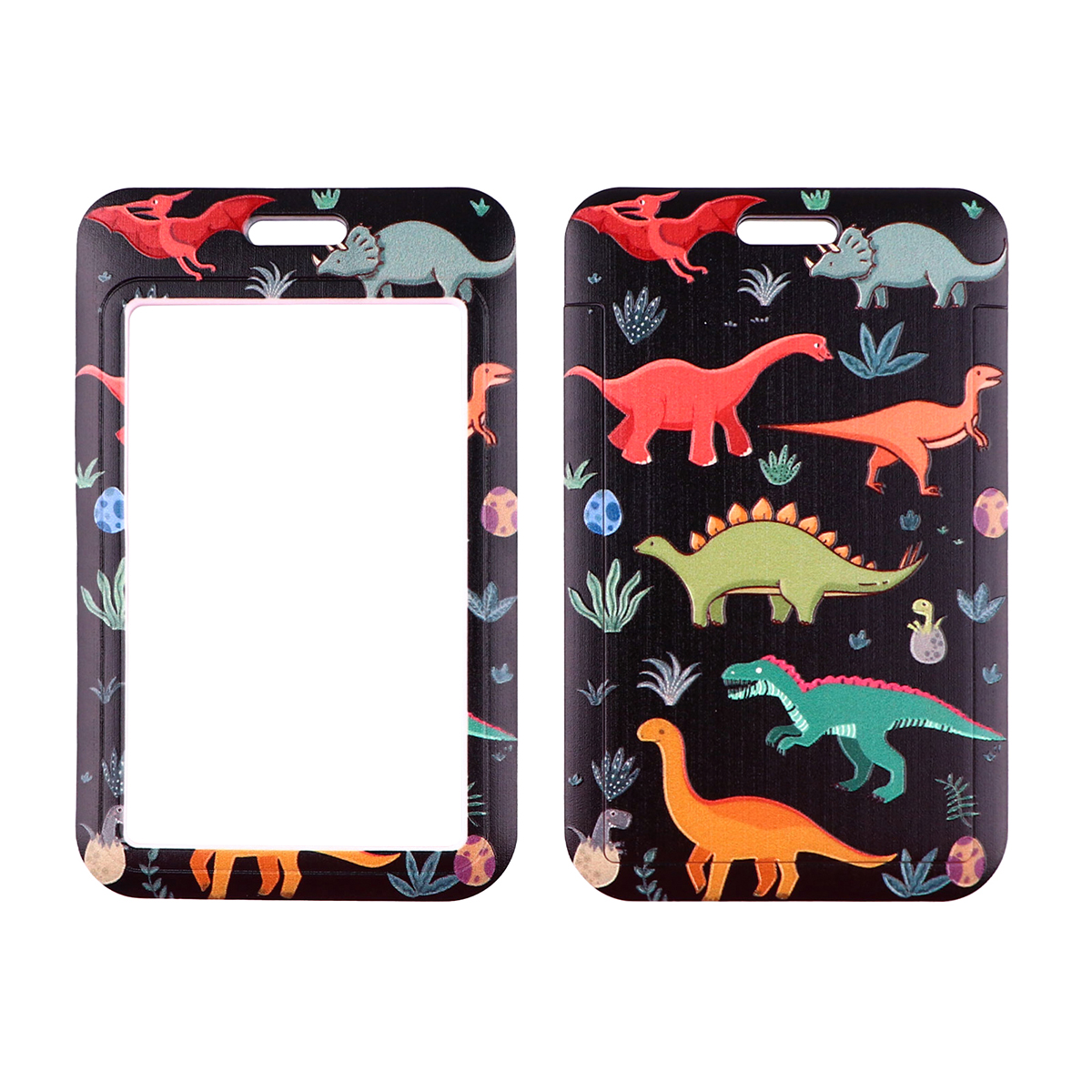 Porte-identifiant dinosaure mignon, lanières pour clés, sangle de cou, carte d'identité, sangles de téléphone portable, accessoires, pour garçons: Black