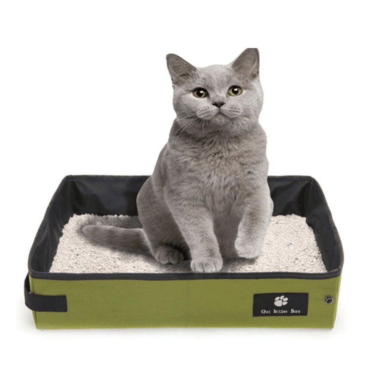 Vovopet Portable Waterproof Cat Litter Cats Litter Box Foldable Outdoor Travel Puppy Cat Training Litter Boxs Pee Pad Tray Clean