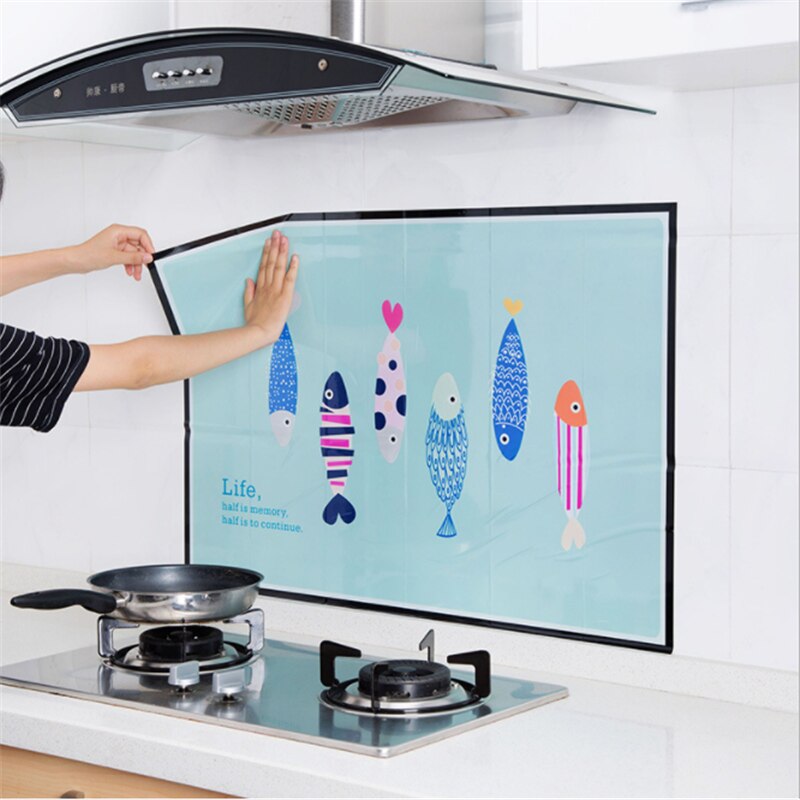 Cozinha Adesivos Auto-adesivo de Alta Temperatura e Resistente A Óleo Adesivos Acessórios de Cozinha Fogão Doméstico Telha Wallpaper.85