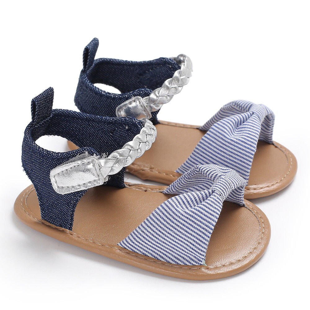 Peuter Meisje Baby Boog-Knoop Sandalen Zomer Canvas Baby Schoenen Prewalker 0-18M