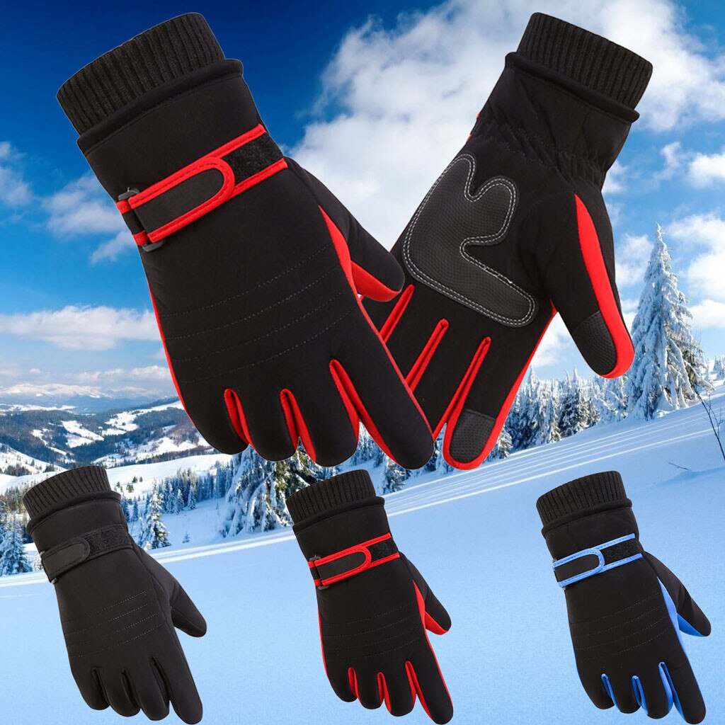 Men‘s Five-finger Polyester Gloves Keep Warm Driving Mittens Winter Warm Ski Snow Snowboard Gloves Men handschoenen guantes