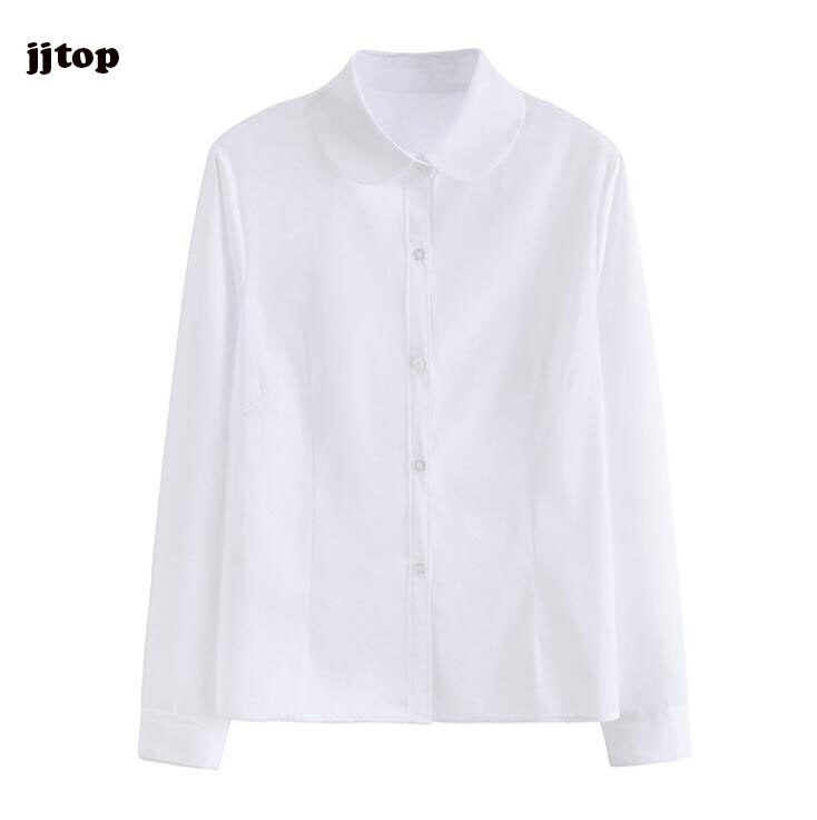 Japans schooluniform jk-shirt met korte mouwen, ronde hals en getailleerde taille | japanse orthodoxie shirt met peter pan-kraag en geplooide zwarte rok