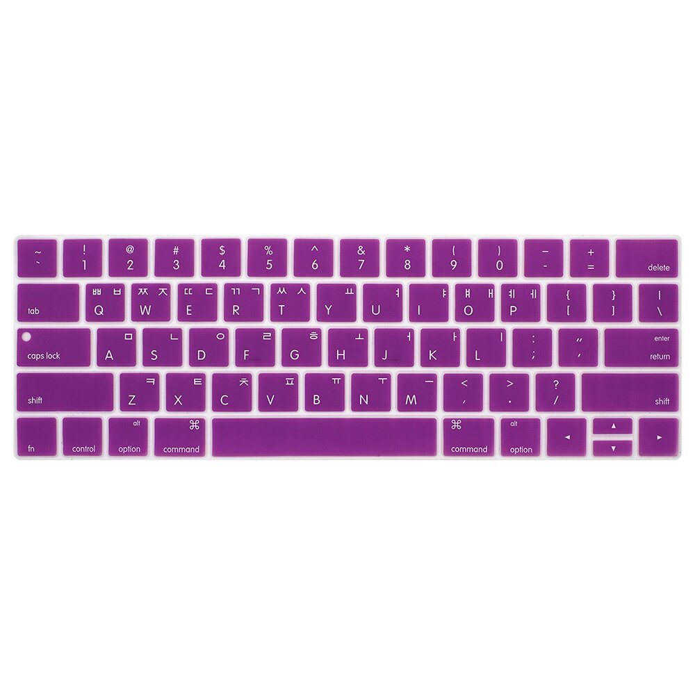 Korean Keyboard Cover Protector Skin for MacBook with touch bar 13 15 A1706 A1707A1989 Korea laptop keyboard protective film: PURPLE