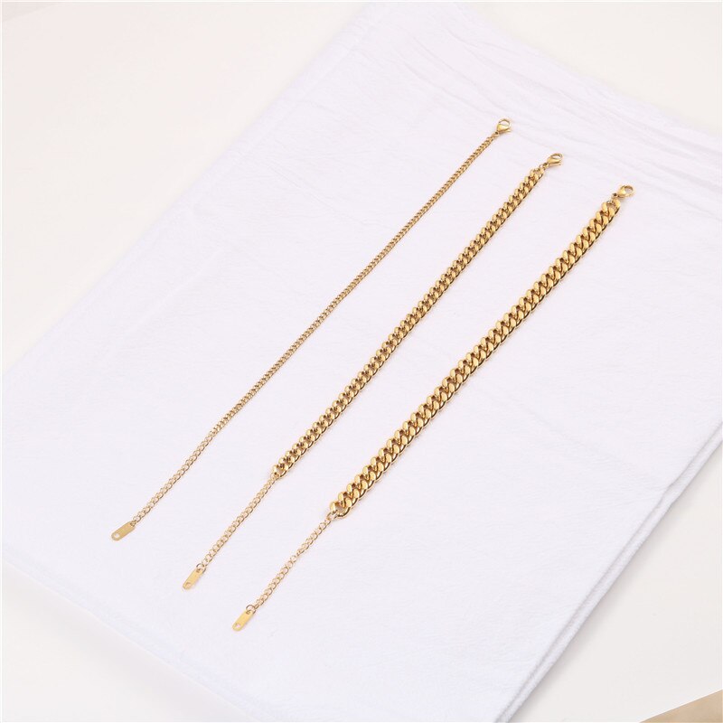 PUNK Metal Gold Color Stainless Steel Anklets Women Simple Casual foot bracelet jewelry