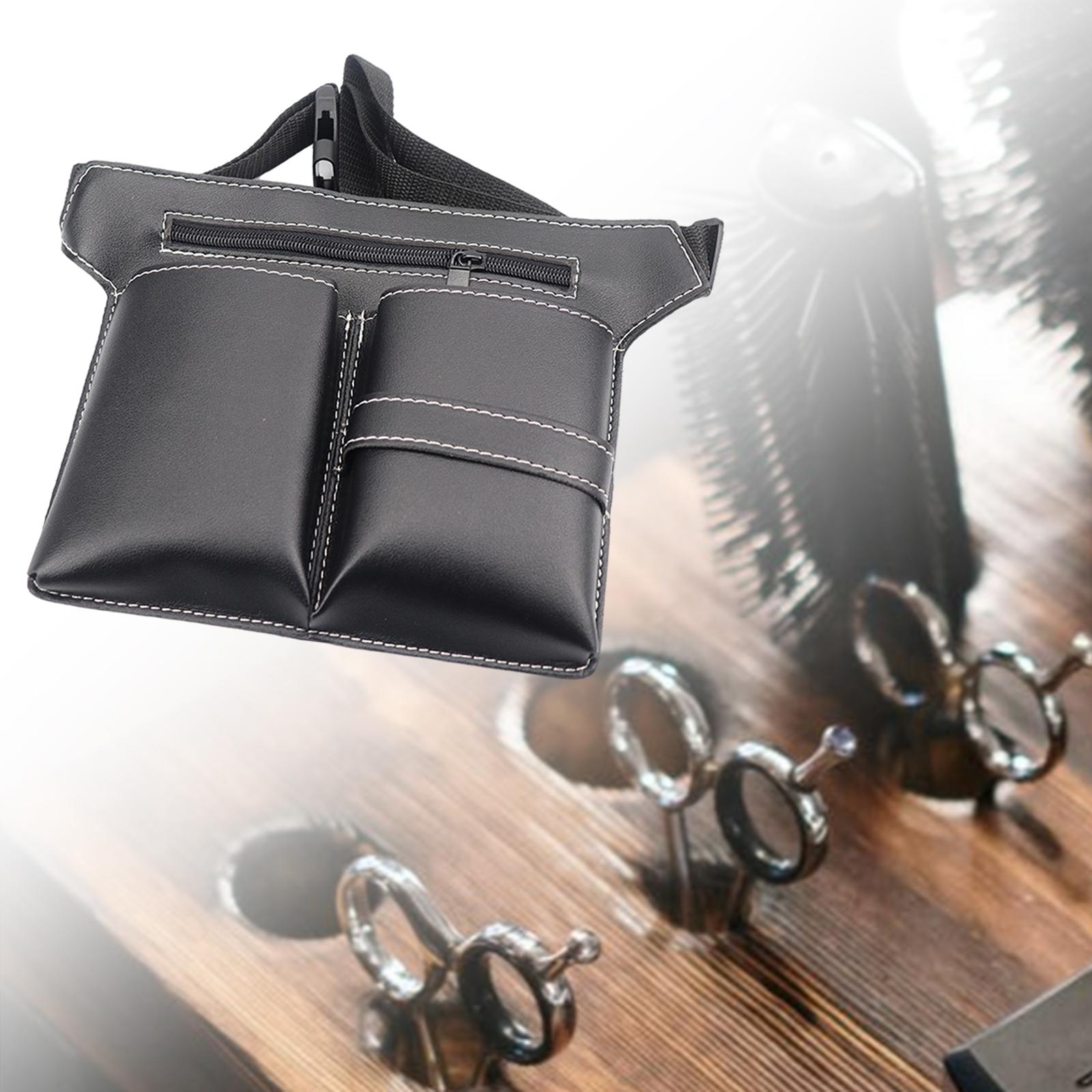 Haar Schere Halfter PU Leder Schwarz mit Taille Gürtel Haar Stylist Werkzeuge Tasche für Kamm Haar Stylist Salon Barbier