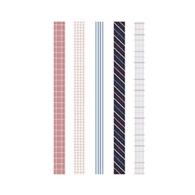 5 pcs/pack Striped/Grid/Flowers Basic Solid Color paper Washi Tape Adhesive Tape DIY Scrapbooking Sticker Label Masking Tape: 02