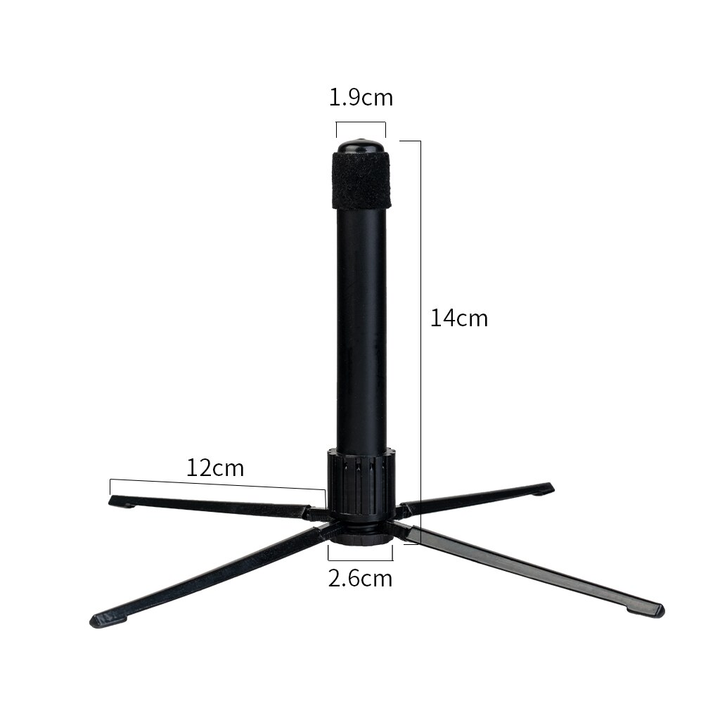 Draagbare Fluit Standhouder Metalen Opvouwbare Ondersteuning 4-Been Stand Wind Instrument Accessoire Zwart