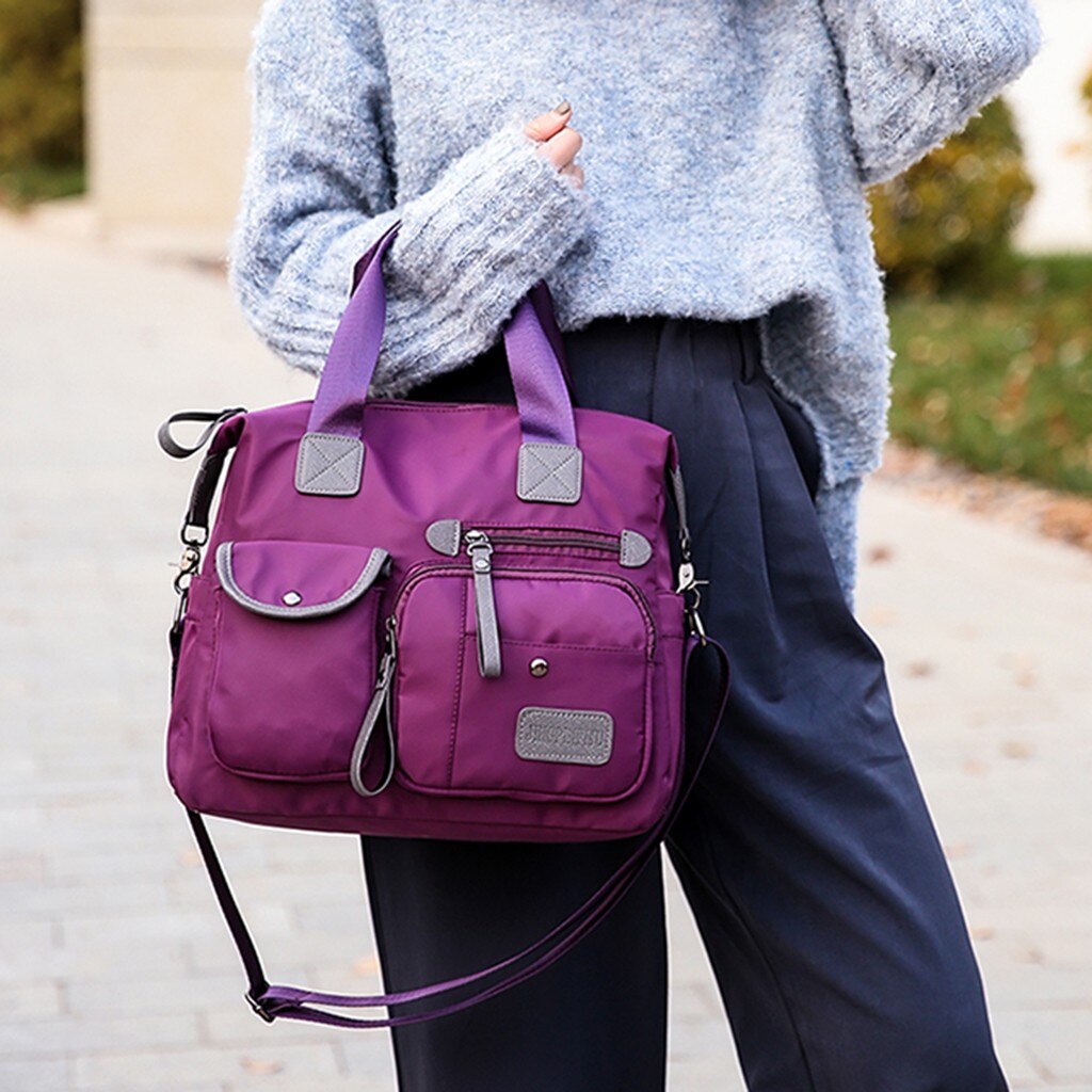 Women's Crossbody Bag With Multiple Pockets - Waterproof Nylon Messenger Purse For Travel