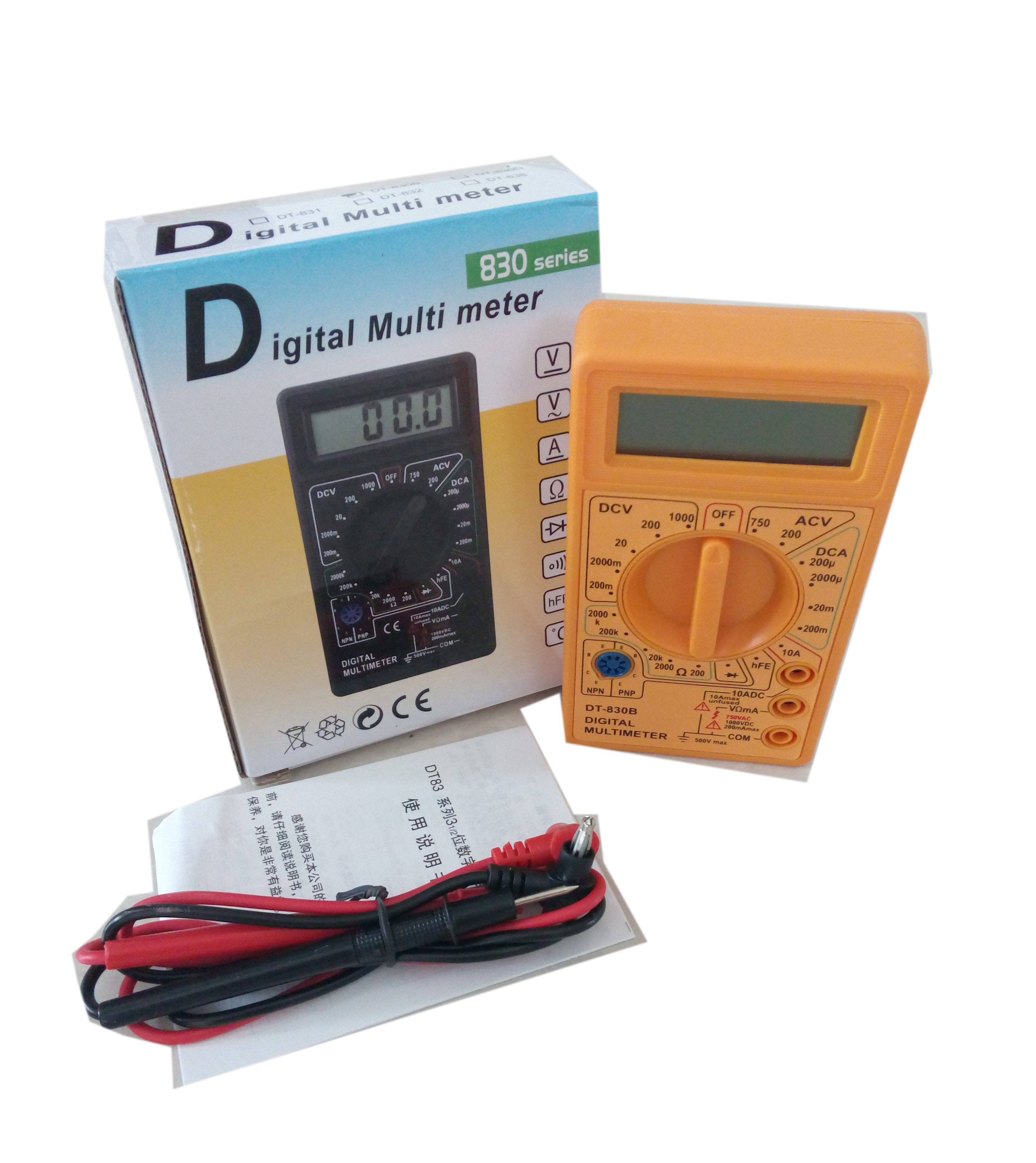 DT830B Multimeter Specifications with Digital Multimeter