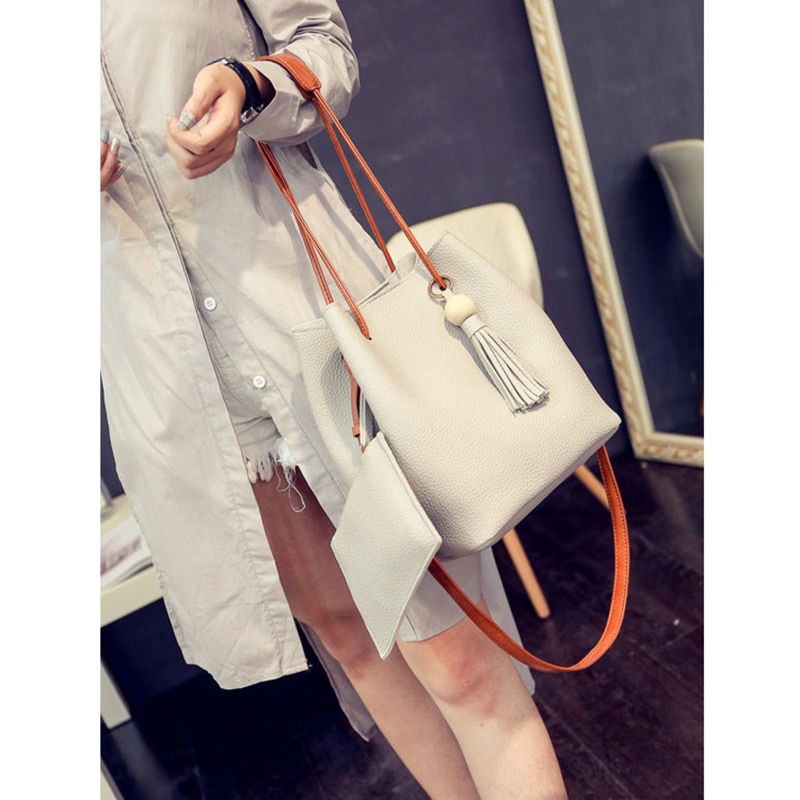 Neue Heiße Frauen PU Leder Eimer Schulter Tasche mit Kleine Handtasche Messenger Satchel Tasche SMR88