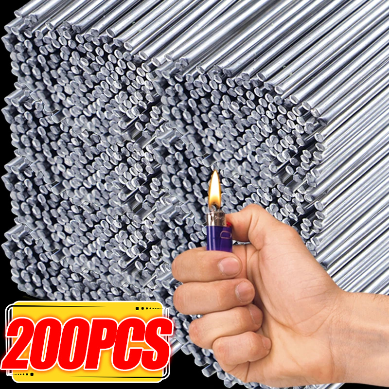 200/10 stuks lasstaven voor lage temperaturen, gemakkelijk smeltend, universeel soldeerstaafje, aluminium draad met zilverkern, soldeerstaaf, lasmiddelset