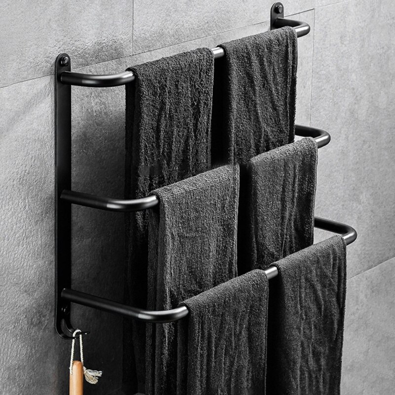 Premium Handdoek Bar Handdoekenrek Handdoek Hanger Dubbele Handdoek Haak Wandmontage Badkamer Rack Keuken Handdoek Houder: Default Title