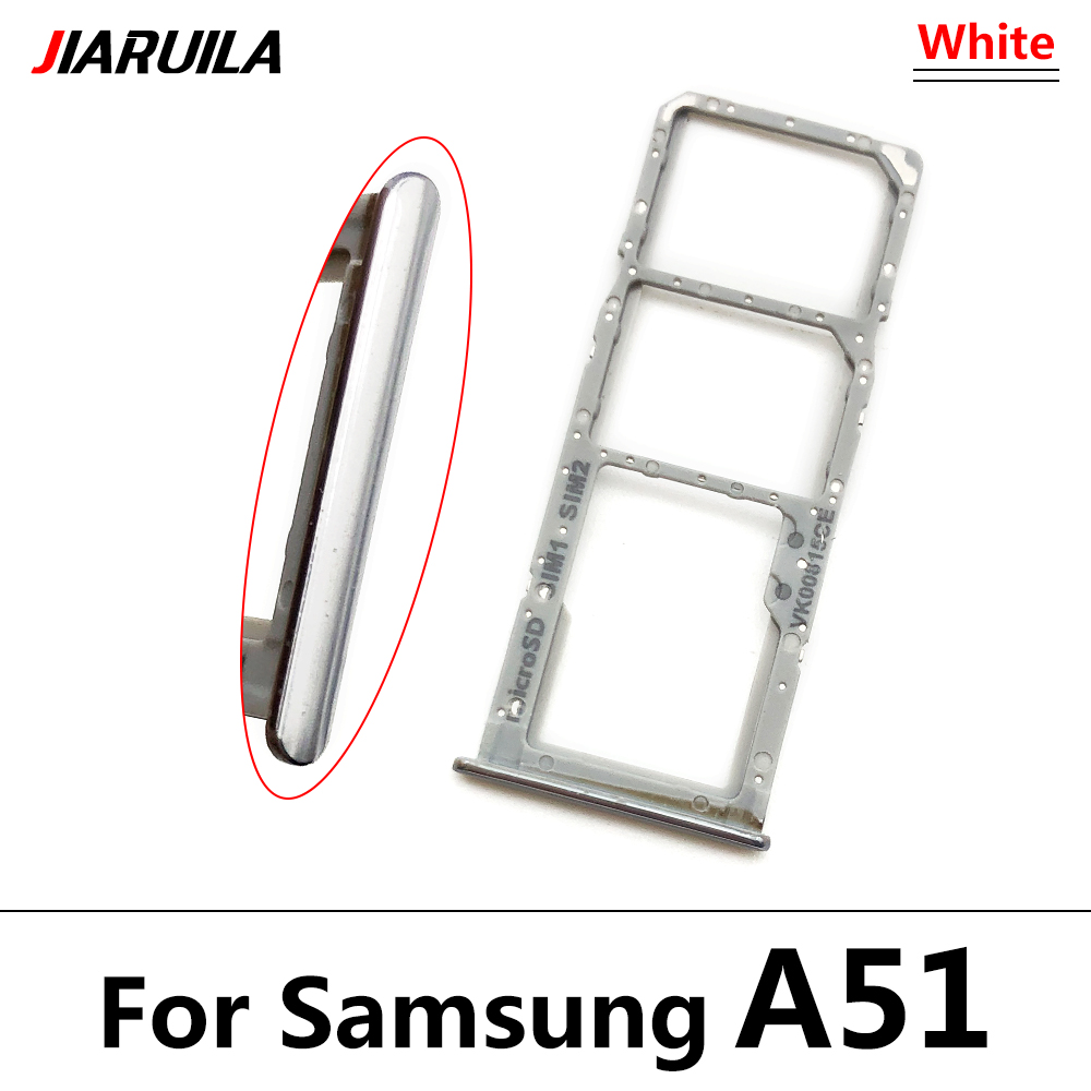 5 sztuk/partia dla Samsung A12 gniazdo karty SIM taca uchwyt czytnika SD dla Samsung A12 A31 A51 A71 taca karty Sim podwójny uchwyt atacado: A51 White Dual