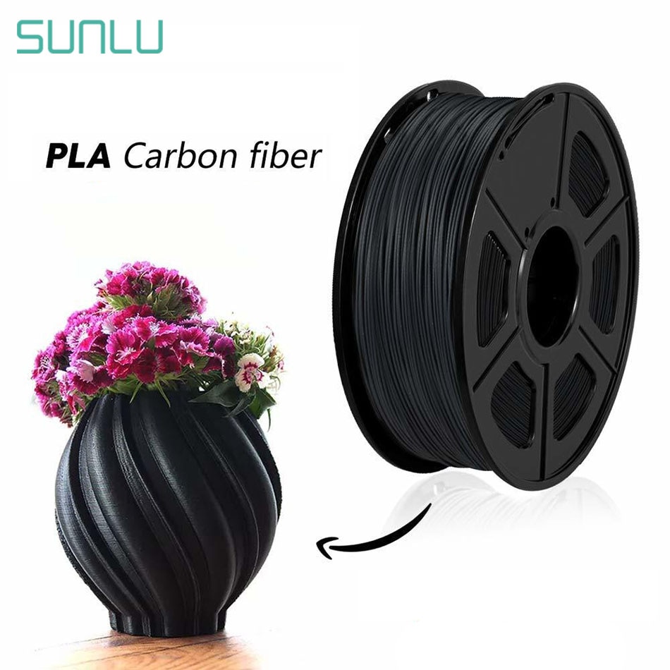 SUNLU 1.75mm PLA Carbon Fiber Filament For 3D Printer 1KG With Spool Non-toxic Plastic PLA Carbon Fiber Filament