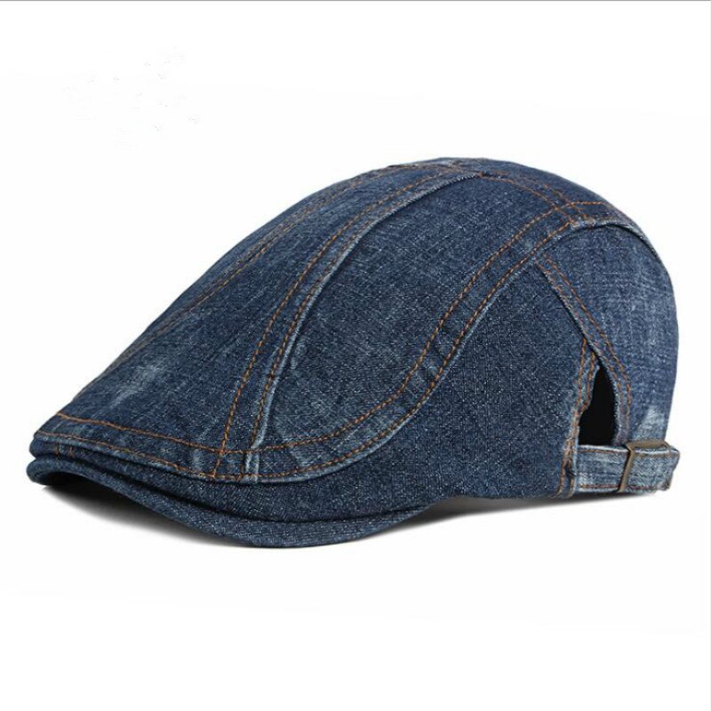 Béret en Jean délavé Vintage, casquette plate en forme de lierre, rétro, Style britannique et occidental: denim