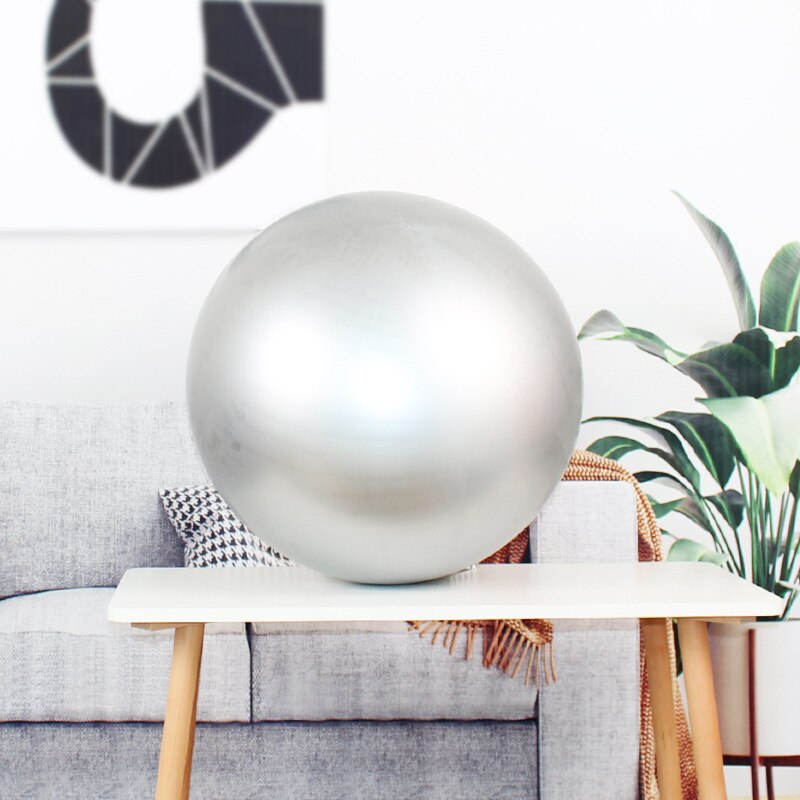 36 tommers blank perle latexballonger tykke kromballonger metallisk stor rund ballong til bursdagsdekorasjon: Sølv