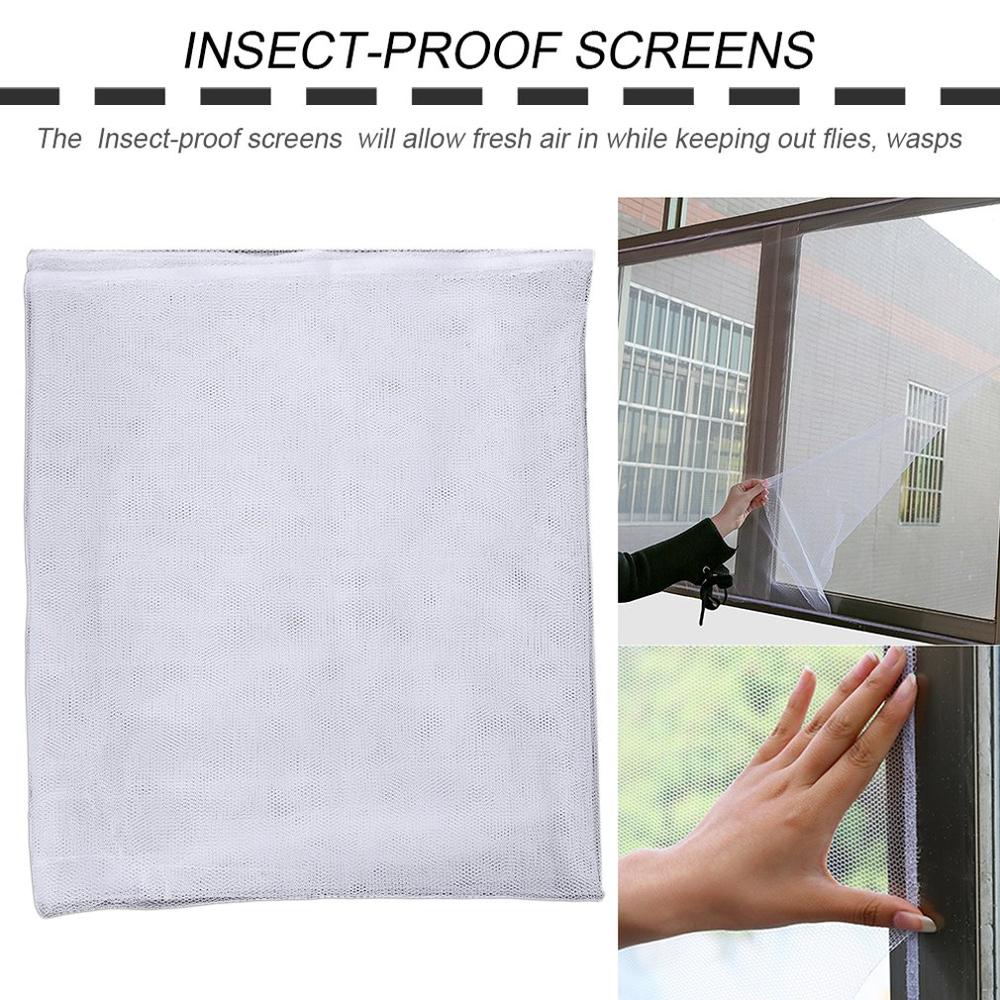 130 x 150cm anti-myg dør vindue net mesh stof gardin beskytter flyscreen dørskærm sommer stil mesh net