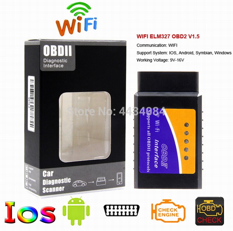 Ouchuangbo Wifi En Bluetooth ELM327 OBD2 Auto Scanner Adapter Scan Tool Voor Smartphone