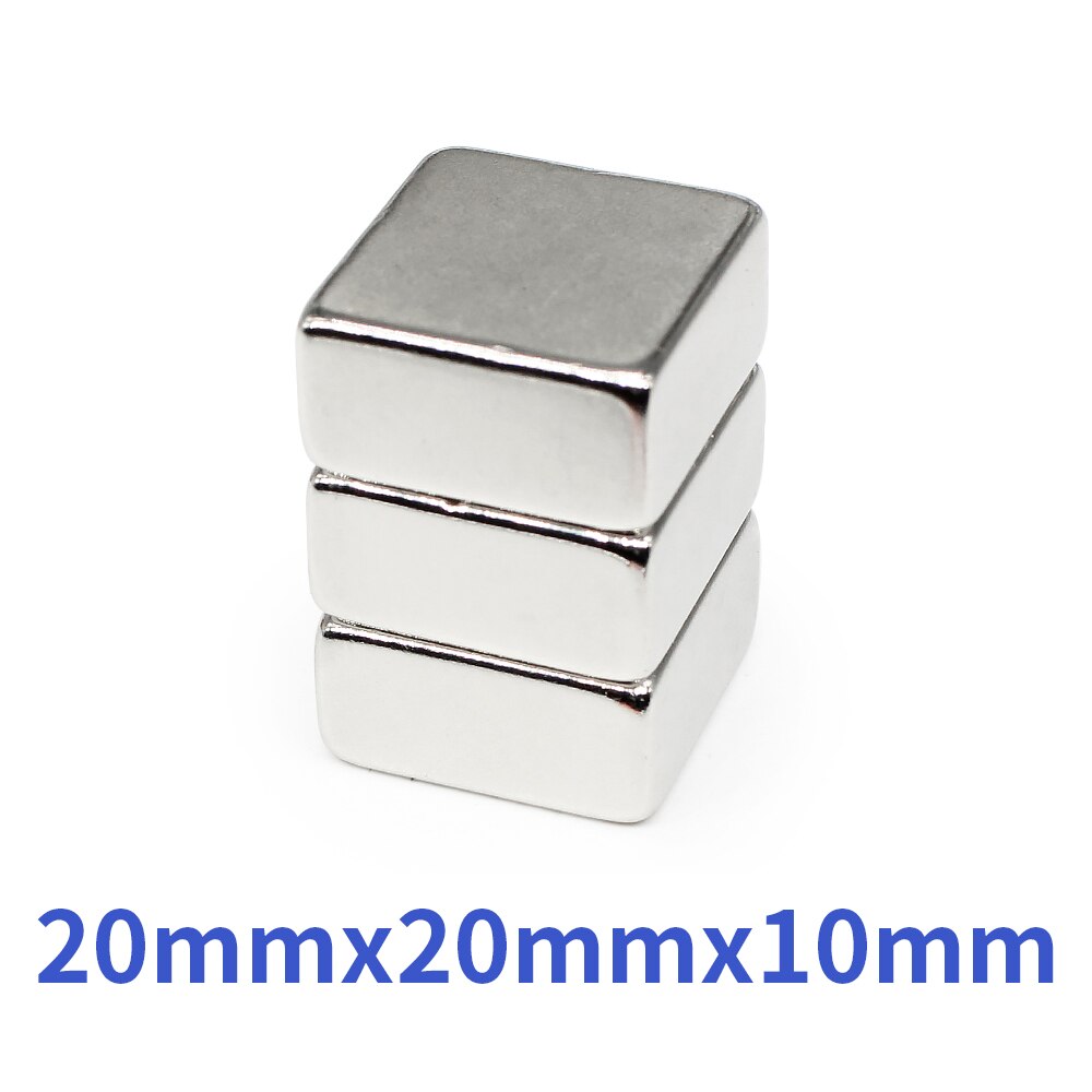 1/2/5/10/15Pcs 20X20X10 Mm Krachtige Sterke Magnetische Magneten vel N35 Vierkante Stong Magneten 20X20X10 Mm Neodymium Magneet 20*20*10