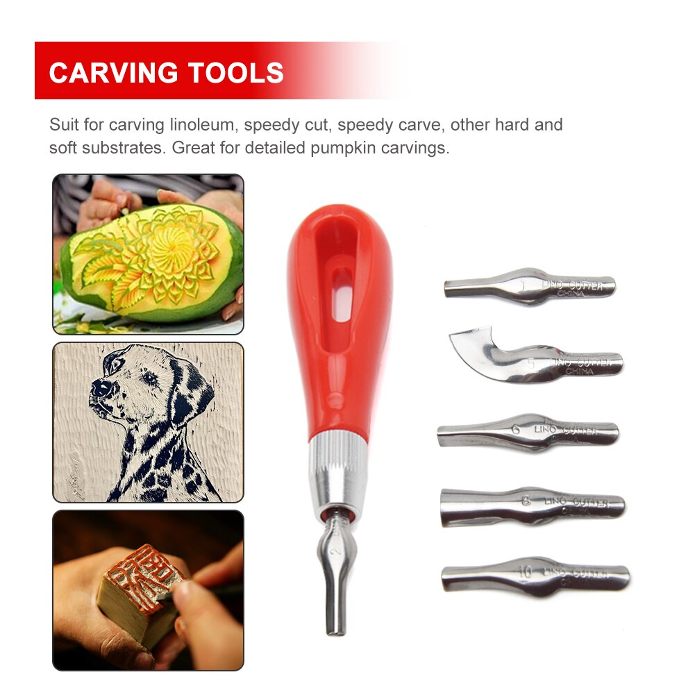 Carving Tool Art Supplies Portable Ergonomic ABS LInoleum Cutter DIY Engraving Manual School Multifunctional Practical