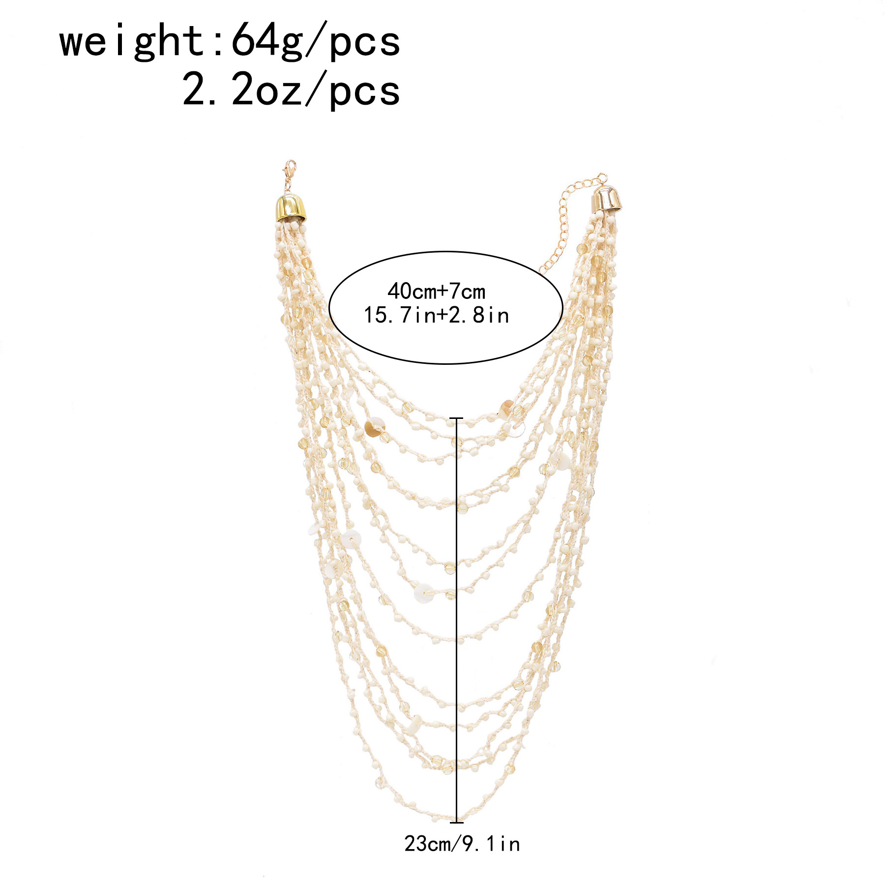 Multi-Layer Witte Hars Kraal Kristal Kralen Slabbetje Ketting Voor Vrouwen Europese Amerikaanse Modeshow Kleding Sieraden Accessoires