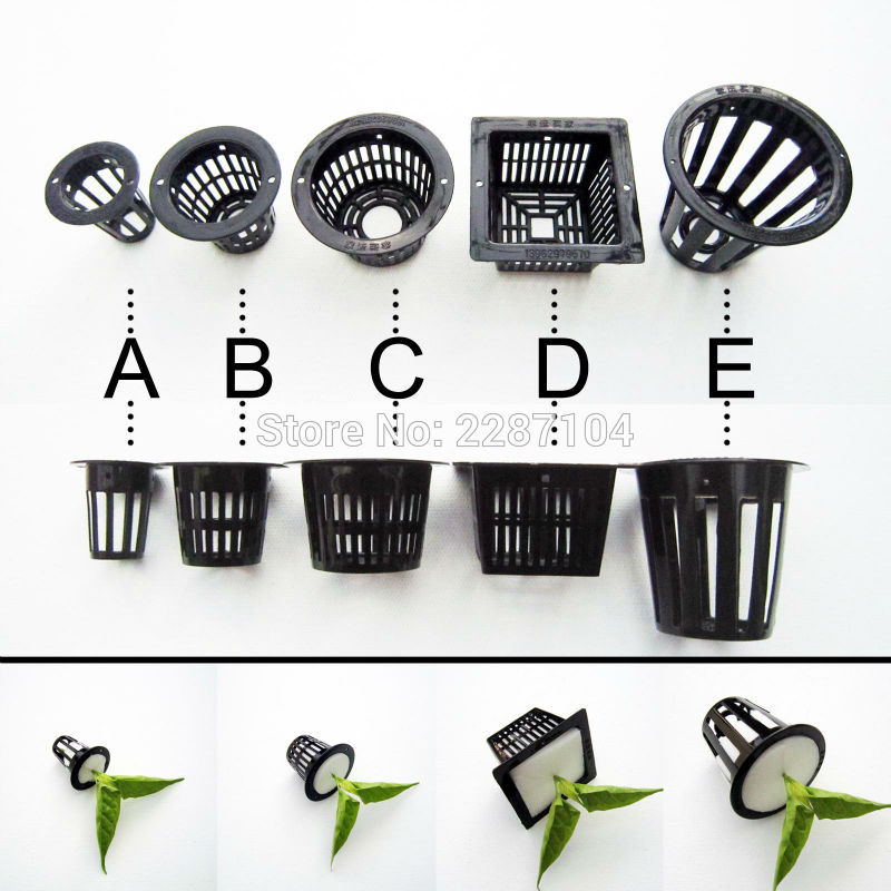 Maceta de malla negra de 10 uds, cesta de vaso con malla hidropónica aeropónica, planta de sistema de cultivo de semillas de clonación de vegetales verdes orgánicos, germinación
