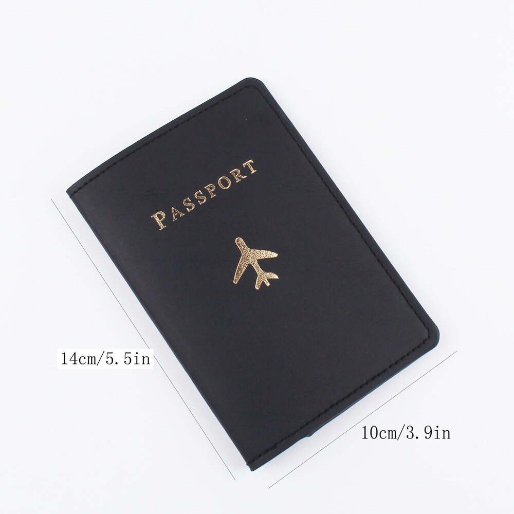 PU Leather Passport Cover Simple Letter Women Men Travel Wedding Passport Cover Holder Wedding