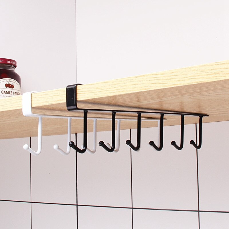 Køkken hængende hylde opbevaring kroge hængende garderobe skab organizer kop håndklæde holder kroge køkken tilbehør tilbehør