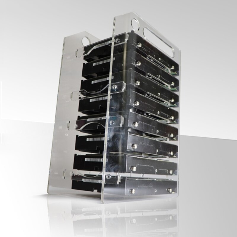 Rack SSD multistrato per Organizer per disco rigido da 3.5 &quot;scatola per disco rigido con staffa per desktop esterna trasparente con spazio per ventole